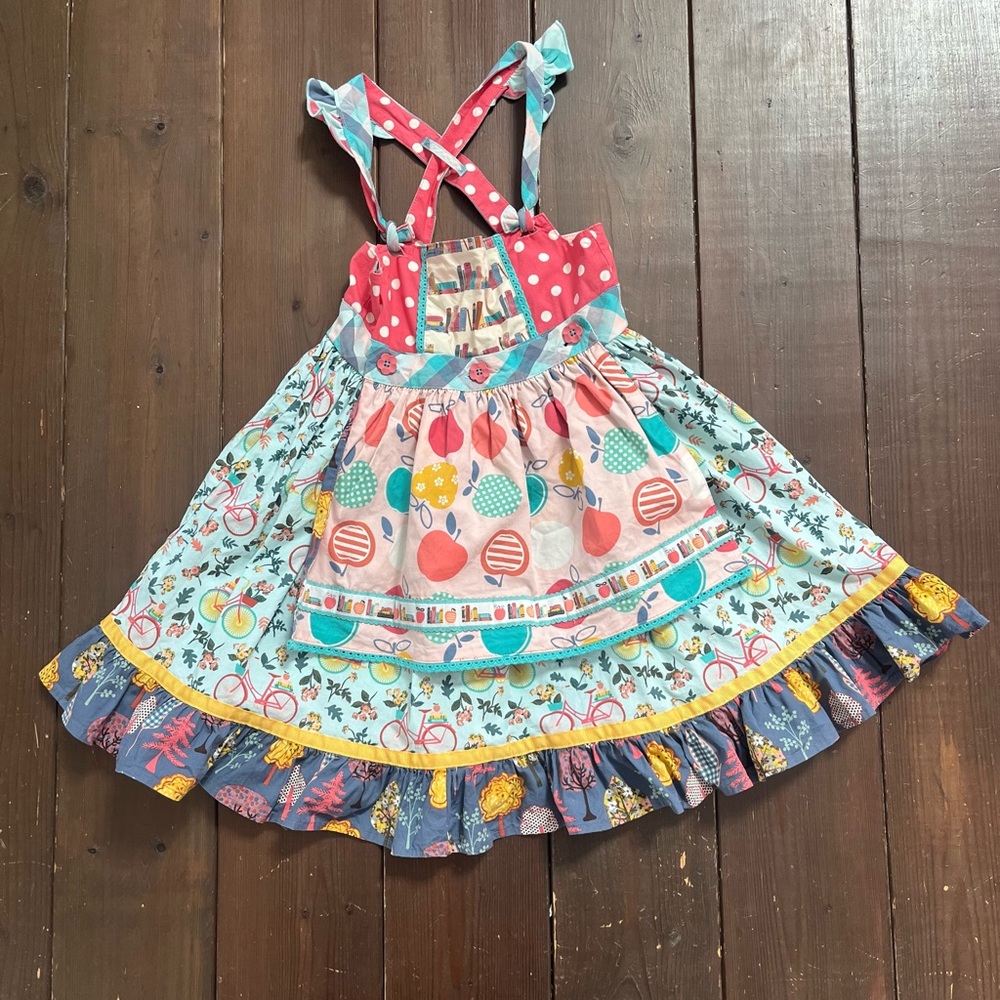 Size 6 Matilda Jane Wonderment Bike Path knot dress